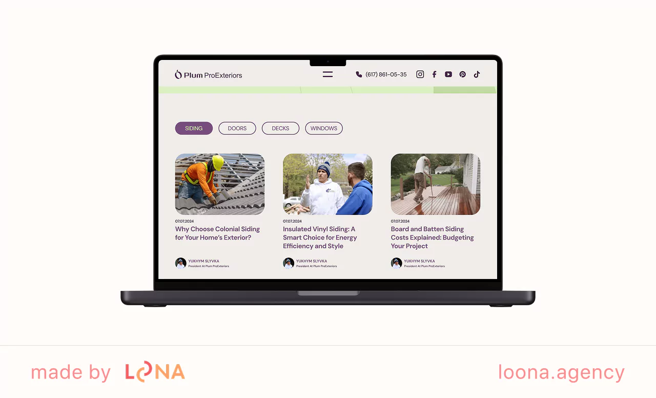 Plum ProExteriors case SEO for construction companies case