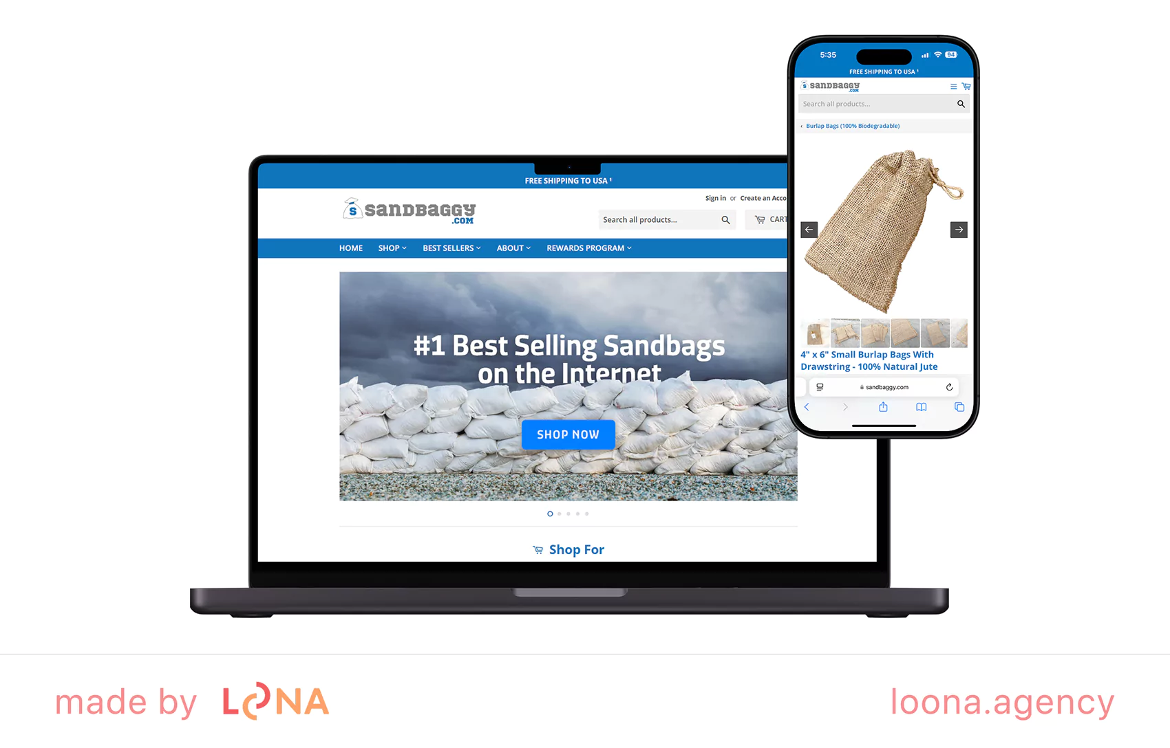 Performance of Sandbaggy after Loona Agency optimization Major boosting with right ecommerce content strategy