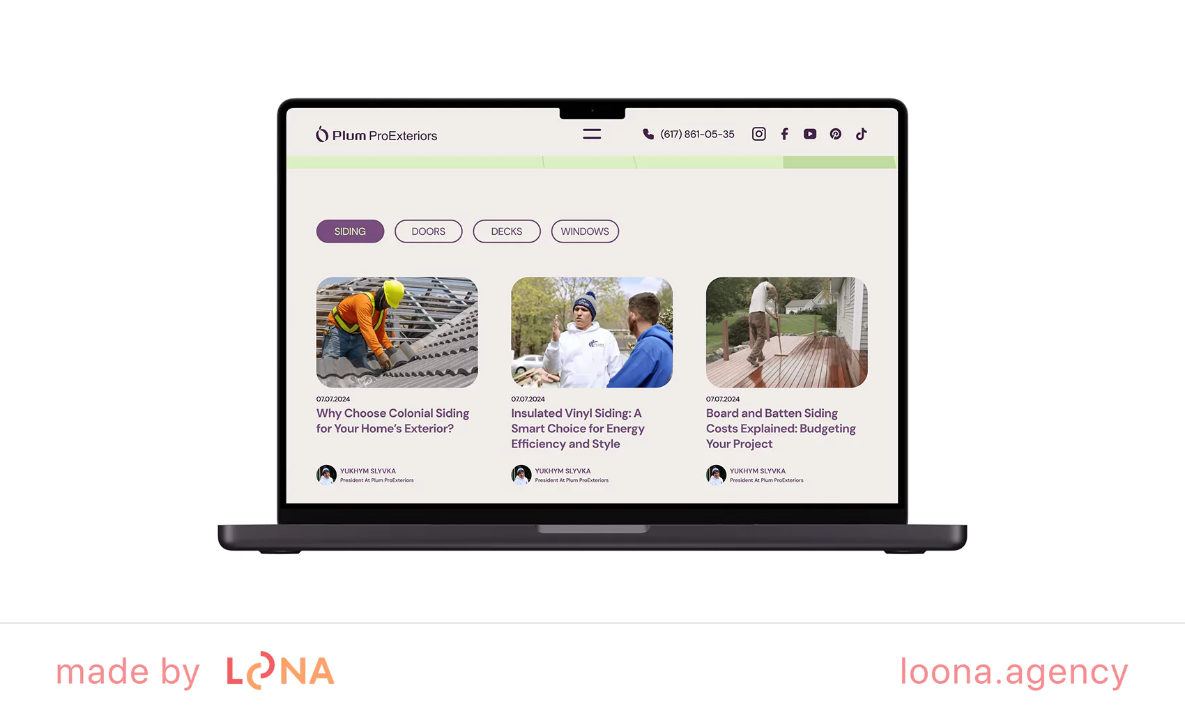 Loona Agency Plum ProExteriors collaboration Loona Agency Plum ProExteriors case study