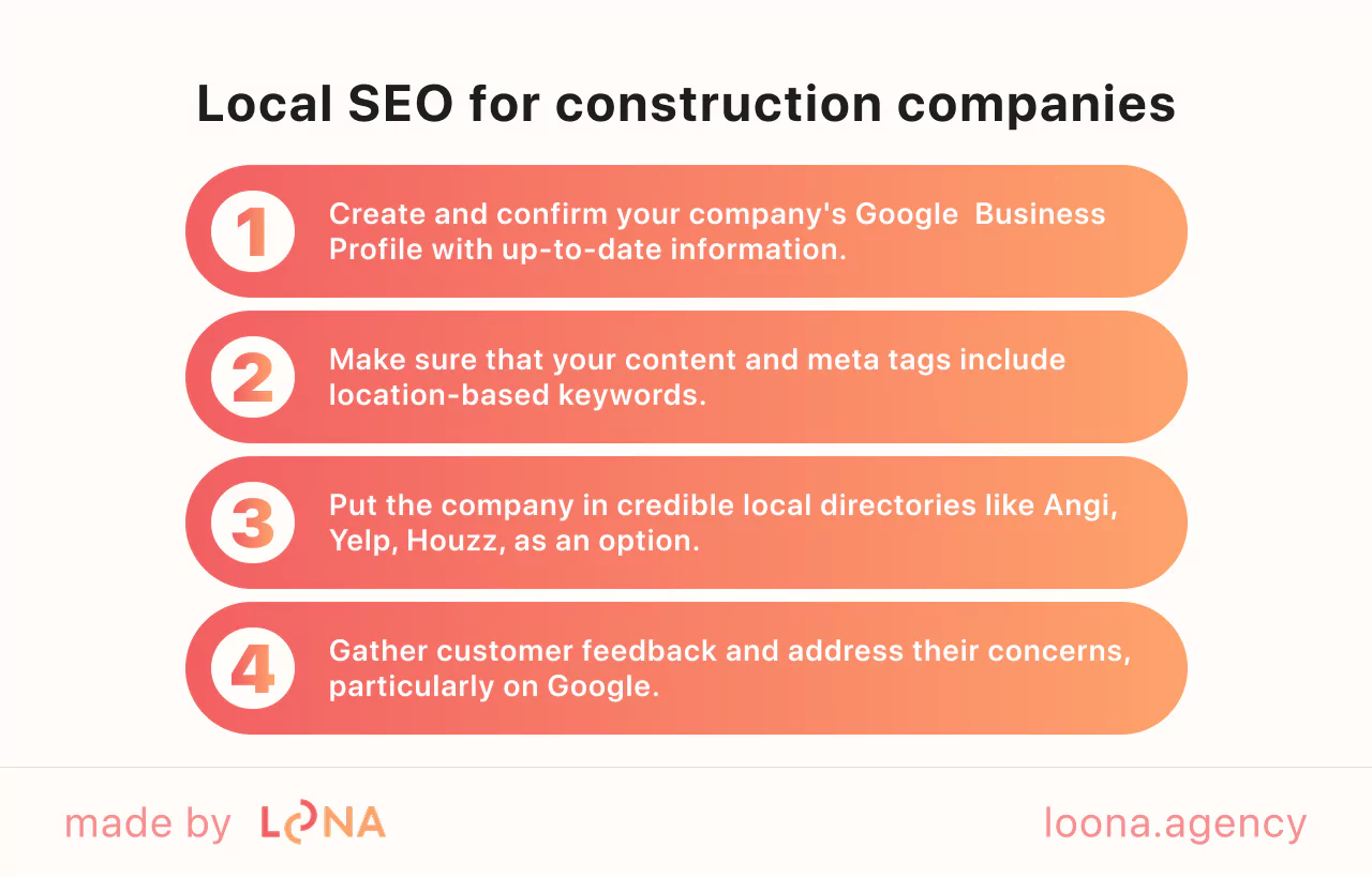 Setting up local SEO Local SEO for construction companies