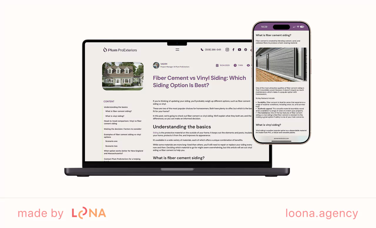 Plum ProExteriors case study SEO for contractors case