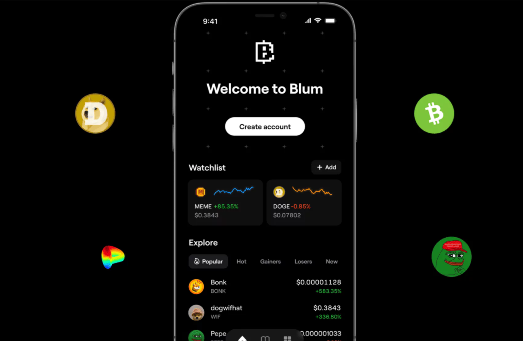 Blum's screenshot of app's interface