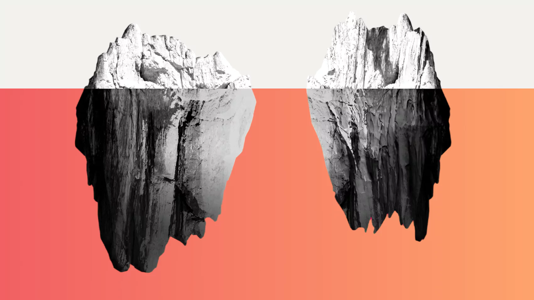 What is scroll depth? Two icebergs like a scroll depth in the water