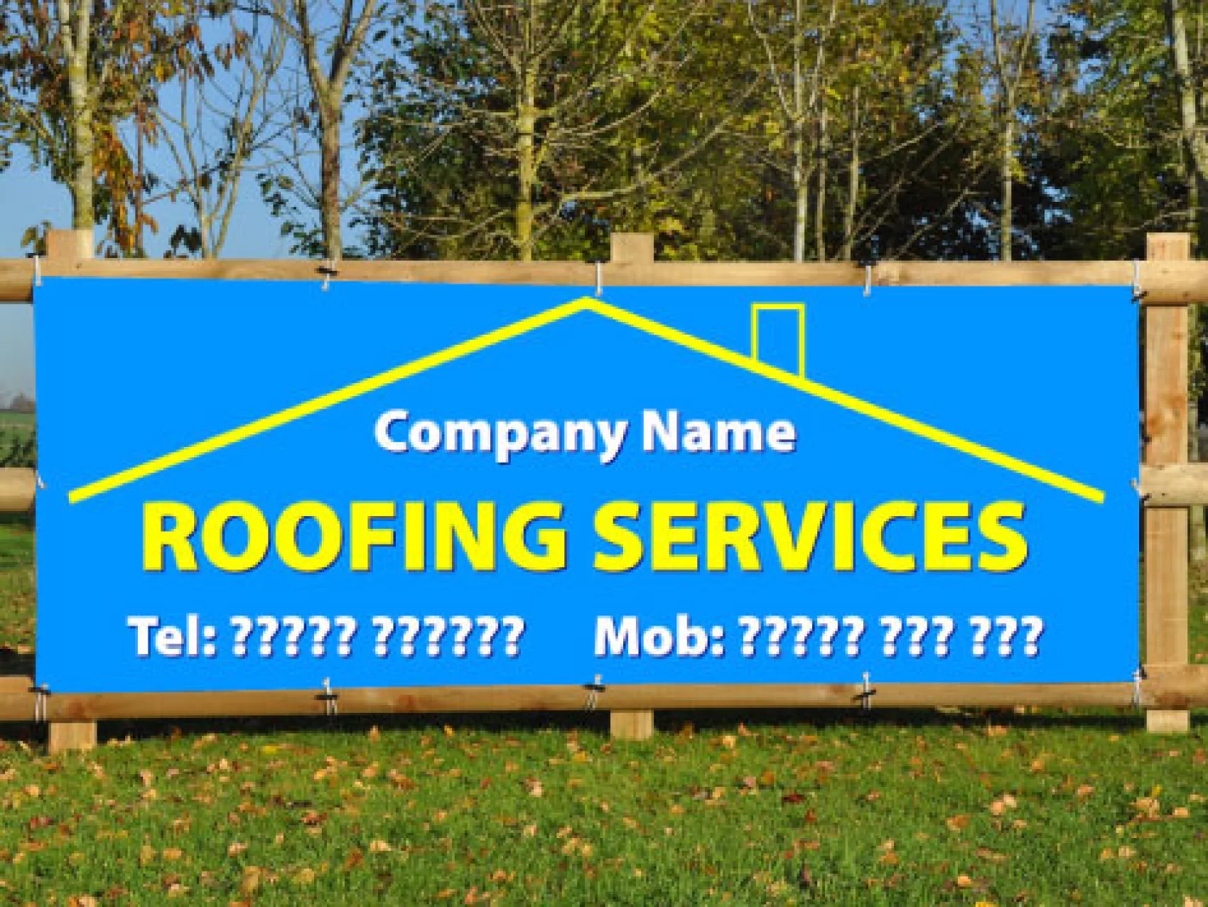 Illustration of street banner of roofing company